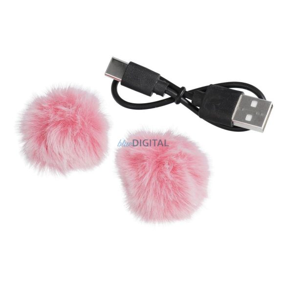 Microfon lavalier fără fir Lightning cu păr lung dublu (set de 2) K1 roz