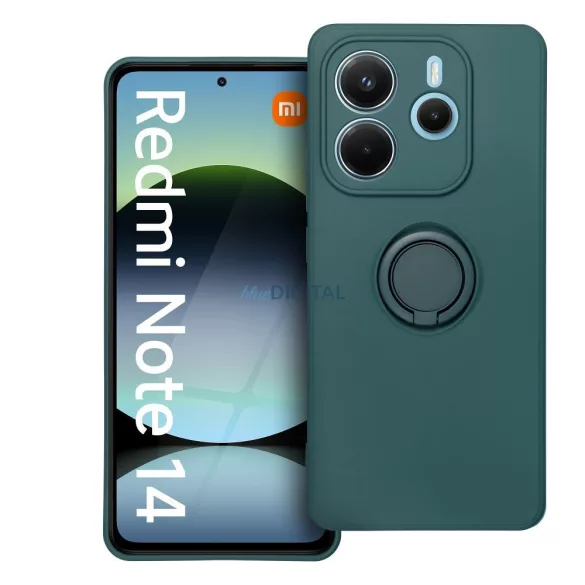 HUSĂ! - Carcasă SILICON RING Xiaomi Redmi Note 14 5G - verde