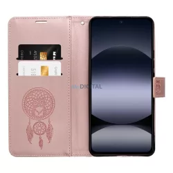   HUSĂ! - Carcasă de carte MEZZO Xiaomi Redmi Note 14 Pro 5G/14 Pro Plus - aur roz "dream catcher"