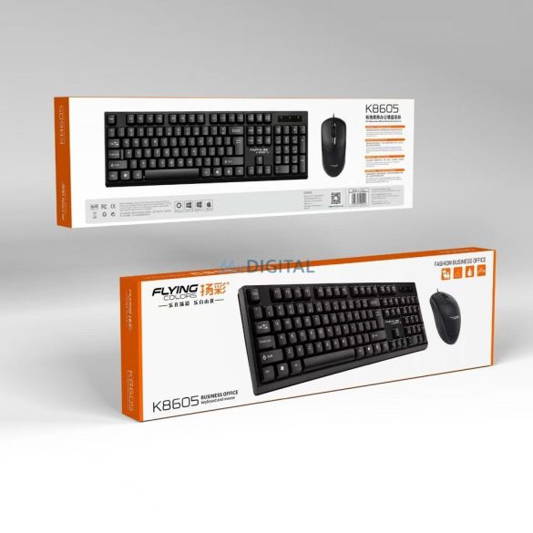 Tastatură QWERTY + mouse fără fir USB A K8605 U+U