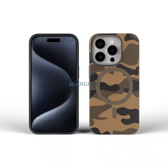 HUSĂ! - Forcell F-Protect MagSafe caz compatibil Samsung Galaxy S25 - maro camuflaj