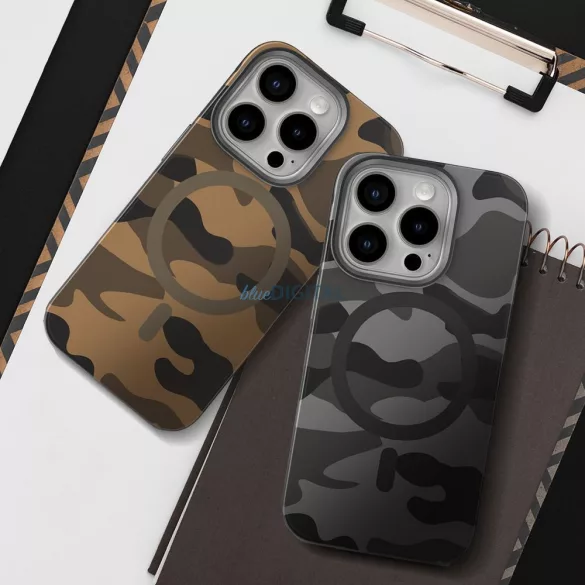 HUSĂ! - Forcell F-Protect MagSafe caz compatibil Samsung Galaxy S25 - maro camuflaj
