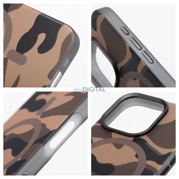 HUSĂ! - Forcell F-Protect MagSafe caz compatibil Samsung Galaxy S25 - maro camuflaj