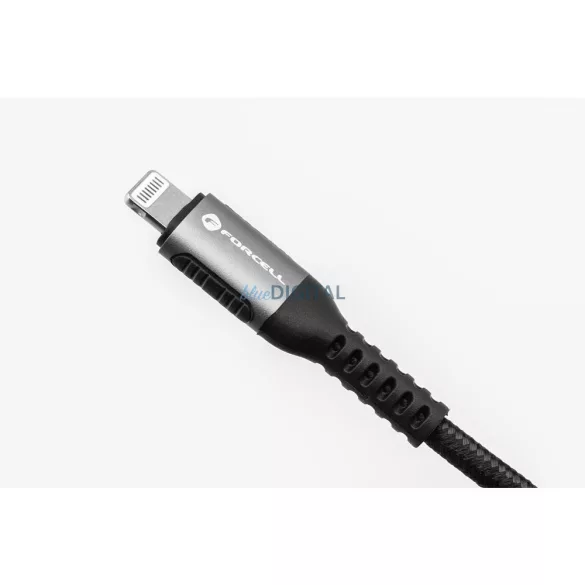 FORCELL F-ENERGY C257 USB-A - Lightning 2.4A 12W Cafule cablu 0.25 m negru