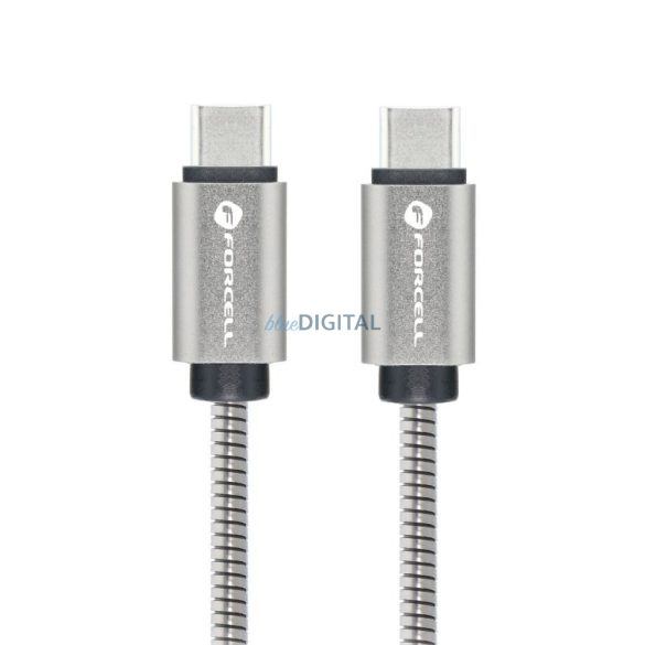 FORCELL F-ENERGY Cablu metalic C239 tip C tip C PD QC4.0 5A 100W E-semnal 2 m argintiu