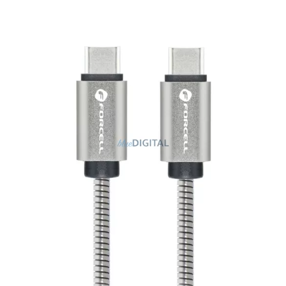 FORCELL F-ENERGY Metal C237 cablu Type-C Type-C PD QC4.0 3A 60W 2 m argintiu