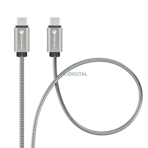 FORCELL F-ENERGY Metal C237 cablu Type-C Type-C PD QC4.0 3A 60W 2 m argintiu
