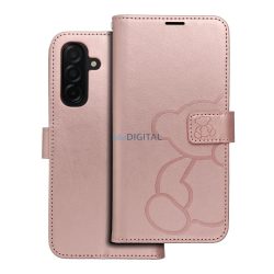   Carcasă de carte MEZZO Samsung Galaxy A26 - culoarea aurului roz "ursuleț"
