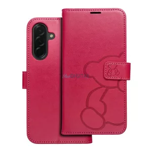 HUSĂ! - Carcasă de carte MEZZO Samsung Galaxy A36 - roz strălucitor "ursuleț"