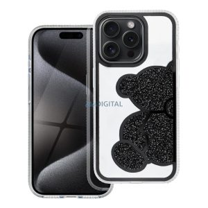 Husă TEDDY BEAR pentru iPhone 16e - negru