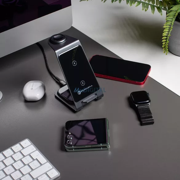 Forcell F-ENERGY Simply Charge 3in1 compatibil cu Apple Watch și Samsung Watch gri
