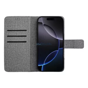 HUSĂ! - Carcasă de carte GOMMA Xiaomi Redmi Note 14 4G - gri