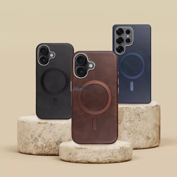 HUSĂ! - Carcasă GENTLEMAN MagSafe compatibilă pentru iPhone 16 Pro - maro