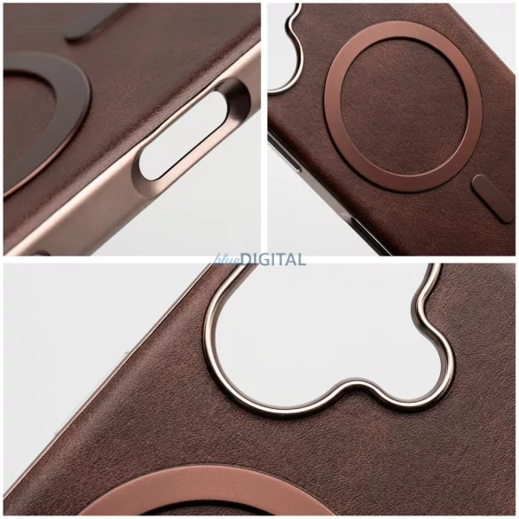 HUSĂ! - Carcasă GENTLEMAN MagSafe compatibilă pentru iPhone 15 - maro