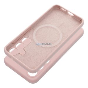 Carcasă SILICONE 2mm MagSafe compatibilă pentru Samsung Galaxy S25 - roz pal