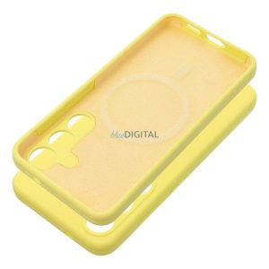Carcasă compatibilă SILICONE 2mm MagSafe Samsung Galaxy S25 - galben lămâie
