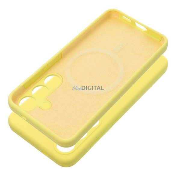 Carcasă compatibilă SILICONE 2mm MagSafe Samsung Galaxy S25 - galben lămâie