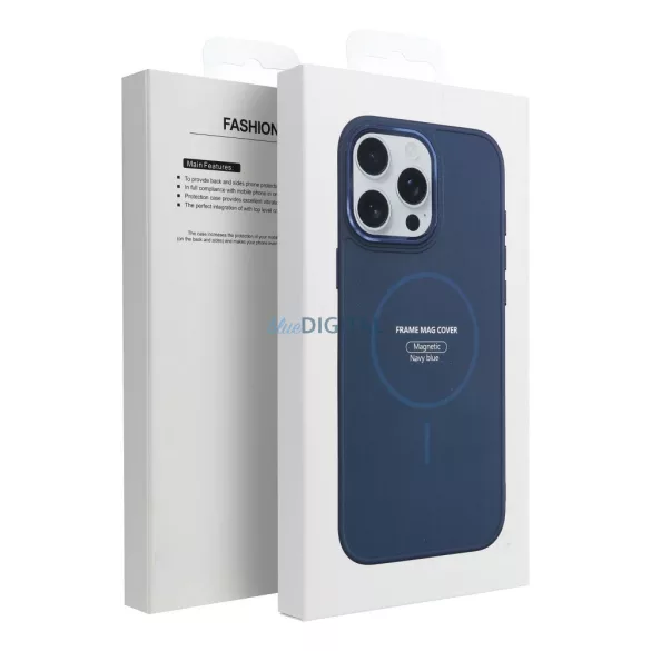 HUSĂ! - Carcasă compatibilă FRAME MagSafe pentru iPhone 15 Pro Max - Navy Blue