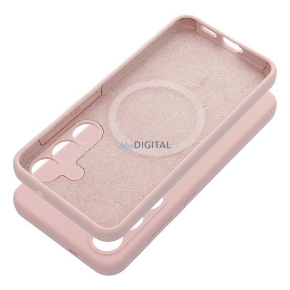 Carcasă SILICONE 2mm MagSafe compatibilă pentru Samsung Galaxy S25 Ultra - roz pal