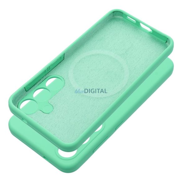 Carcasă compatibilă SILICONE 2mm MagSafe Samsung Galaxy S25 Ultra - verde mentă