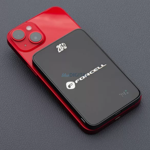 FORCELL F-ENERGY F5K8 Powerbank Super Slim compatibil cu MagSafe PD3.0 QC4.0 15W 5000 mAh negru