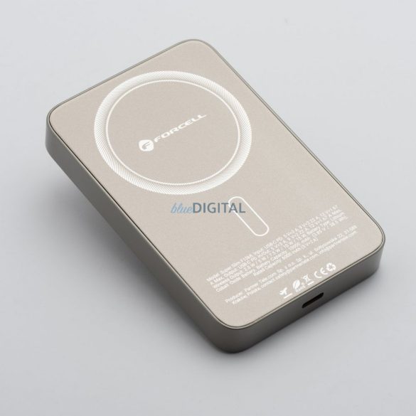 FORCELL F-ENERGY F10K8 Powerbank Super Slim compatibil cu MagSafe PD3.0 QC4.0 15W 10000 mAh în bej