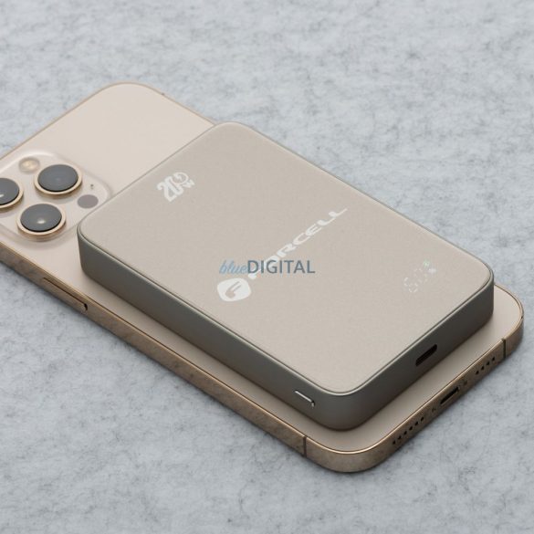 FORCELL F-ENERGY F10K8 Powerbank Super Slim compatibil cu MagSafe PD3.0 QC4.0 15W 10000 mAh în bej