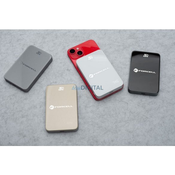 FORCELL F-ENERGY F10K8 Powerbank Super Slim compatibil cu MagSafe PD3.0 QC4.0 15W 10000 mAh în bej