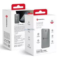   FORCELL F-ENERGY F5K8 Powerbank Super Slim compatibil cu MagSafe PD3.0 QC4.0 15W 5000 mAh gri