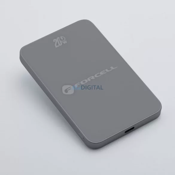 FORCELL F-ENERGY F5K8 Powerbank Super Slim compatibil cu MagSafe PD3.0 QC4.0 15W 5000 mAh gri