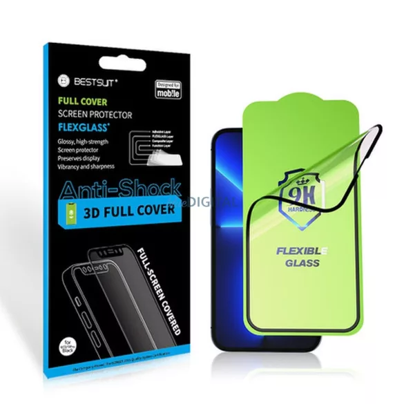 Bestsuit 5D sticlă hibridă cu finisaj negru Xiaomi 15