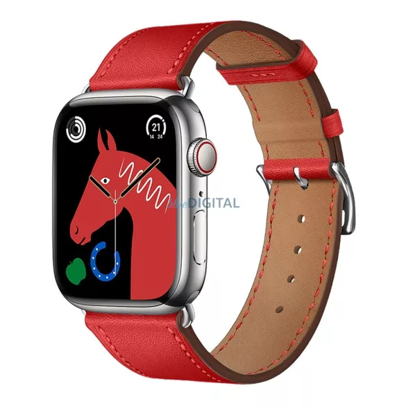 FORCELL F-DESIGN FA20 curea magnetică din piele ecologică APPLE Watch 38 / 40 / 41 mm roșu