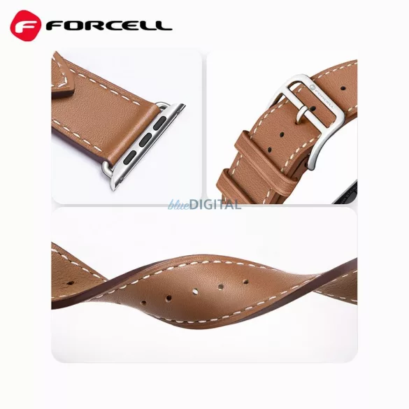 FORCELL F-DESIGN FA20 curea magnetică din piele ecologică APPLE Watch 38 / 40 / 41 mm roșu