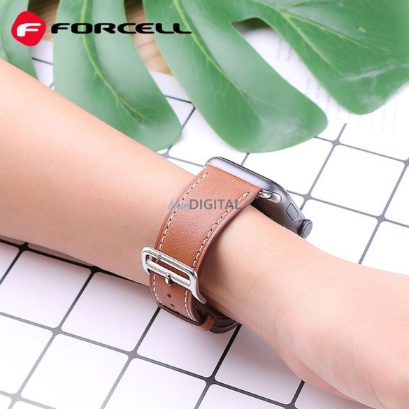 FORCELL F-DESIGN FA20 curea magnetică din piele ecologică APPLE Watch 42 / 44 / 45 / 49 mm maro