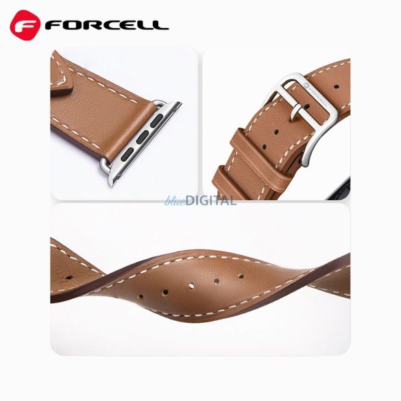 FORCELL F-DESIGN FA20 curea magnetică din piele ecologică APPLE Watch 42 / 44 / 45 / 49 mm maro