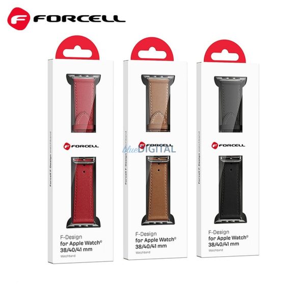 FORCELL F-DESIGN FA20 curea magnetică din piele ecologică APPLE Watch 42 / 44 / 45 / 49 mm roșu