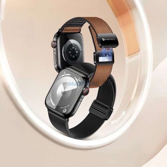FORCELL F-DESIGN FA21 curea din piele ecologică APPLE Watch 42 / 44 / 45 / 49 mm maro