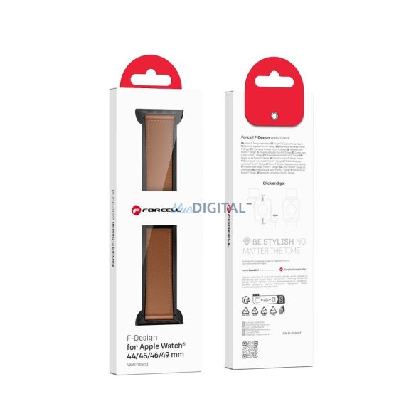 FORCELL F-DESIGN FA21 curea din piele ecologică APPLE Watch 42 / 44 / 45 / 49 mm maro