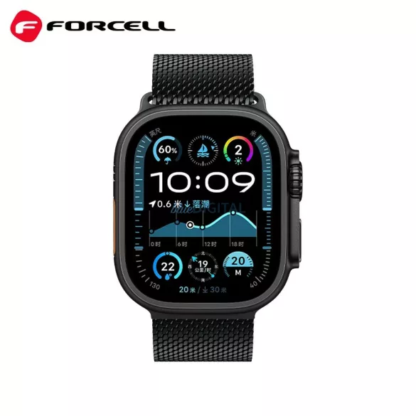 FORCELL F-DESIGN FA11 curea din oțel inoxidabil APPLE Watch 38 / 40 / 41 mm negru