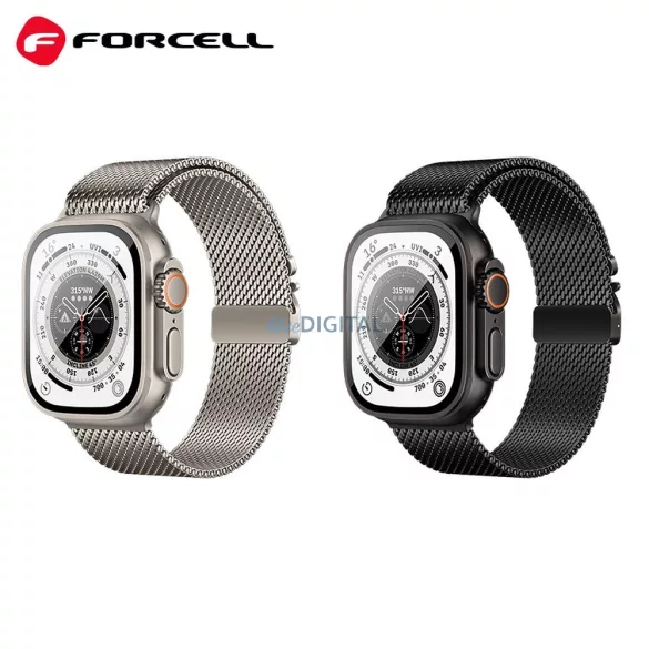FORCELL F-DESIGN FA11 curea din oțel inoxidabil APPLE Watch 38 / 40 / 41 mm negru