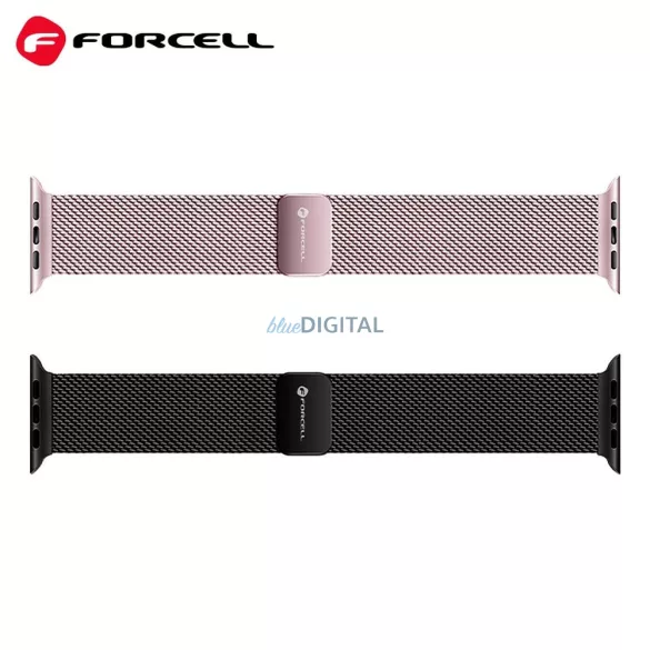 FORCELL F-DESIGN FA14 curea magnetică din oțel inoxidabil APPLE Watch 38 / 40 / 41 mm roz