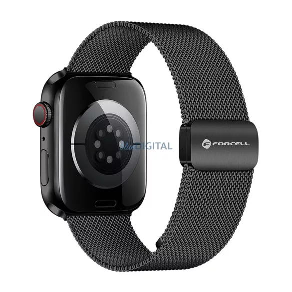 FORCELL F-DESIGN FA14 curea magnetică din oțel inoxidabil APPLE Watch 42 / 44 / 45 / 49 mm negru