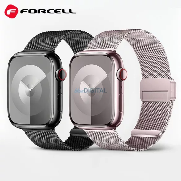 FORCELL F-DESIGN FA14 curea magnetică din oțel inoxidabil APPLE Watch 42 / 44 / 45 / 49 mm negru