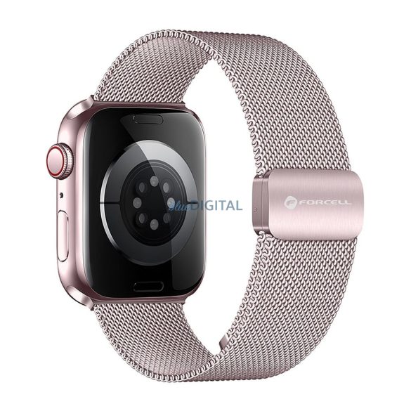 FORCELL F-DESIGN FA14 curea magnetică din oțel inoxidabil APPLE Watch 42 / 44 / 45 / 49 mm roz