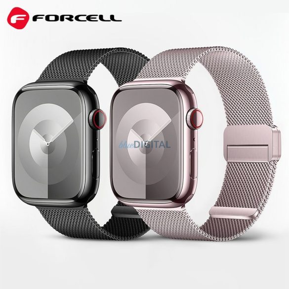 FORCELL F-DESIGN FA14 curea magnetică din oțel inoxidabil APPLE Watch 42 / 44 / 45 / 49 mm roz