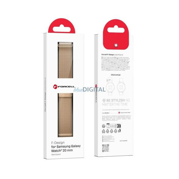 FORCELL F-DESIGN FS10 curea de oțel SAMSUNG Watch 20 mm aur