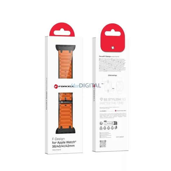 FORCELL F-DESIGN FA06 curea de silicon APPLE Watch 38 / 40 / 41 mm în portocaliu