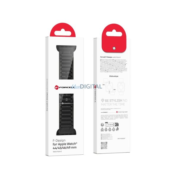 FORCELL F-DESIGN FA06 curea silicon APPLE Watch 42 / 44 / 45 / 49 mm negru