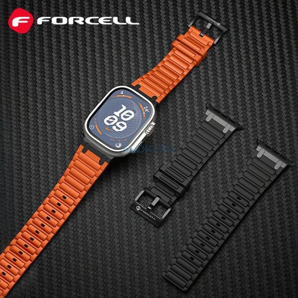 FORCELL F-DESIGN FA06 curea de silicon APPLE Watch 42 / 44 / 45 / 49 mm în portocaliu