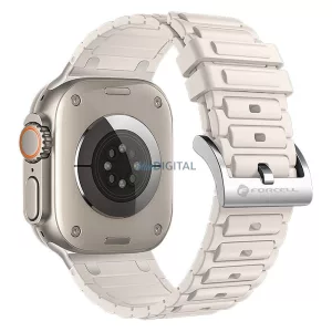FORCELL F-DESIGN FA06 curea de silicon APPLE Watch 42 / 44 / 45 / 49 mm în alb